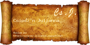 Csipán Julianna névjegykártya